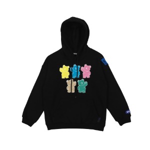 [바로배송] Color gummy bear hoodie (BLACK)