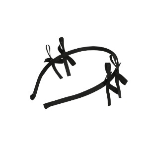 [바로배송] Double ribbon hairband (BLACK)