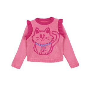 [바로배송] Cat frill knitted sweater