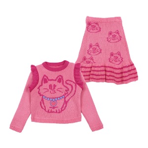 [바로배송 세트 10% 할인율 적용] Cat frilled knit SET