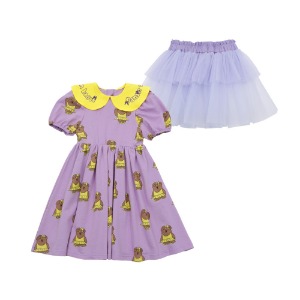 [바로배송] Ballet bear puff dress+sha skirt(LAVENDER)