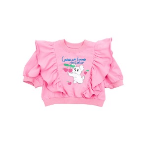 Heart cherry puppy frill sweatshirt
