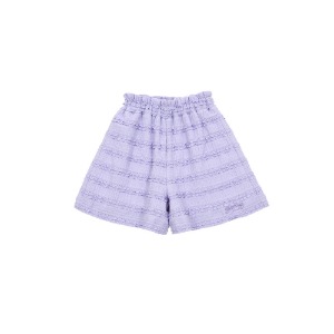 Lace frilled purple shorts