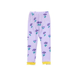 Purple flower rash guard pants